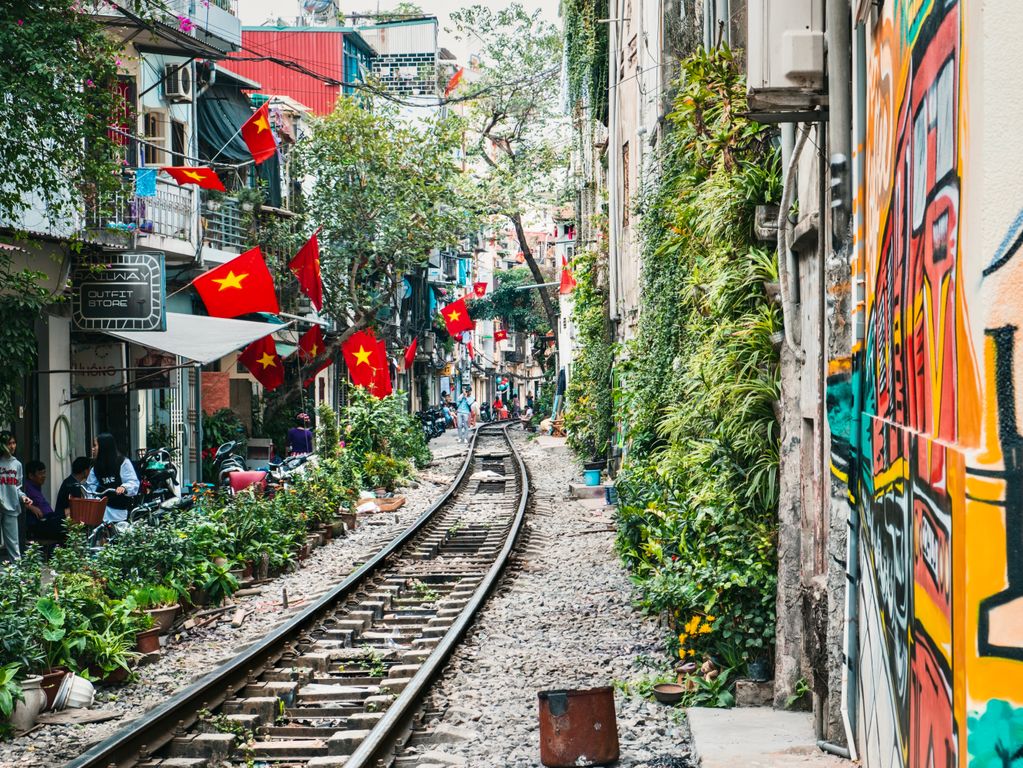 Hanoi train street   Vietnam