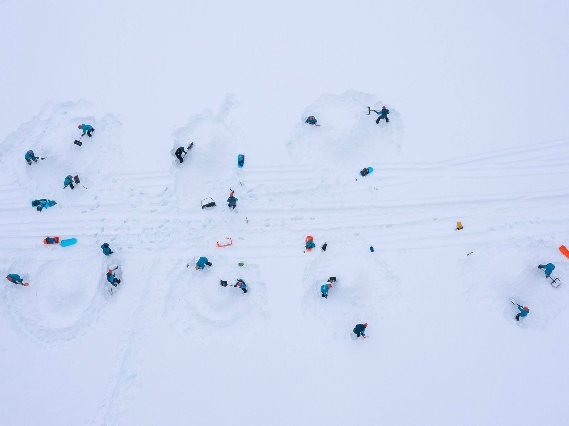 Quinzees bouwen groepsreis Finland