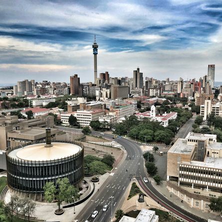 Binnenlandse vlucht naar Johannesburg