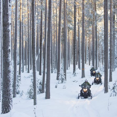 Sneeuwscooter en ijsvissen