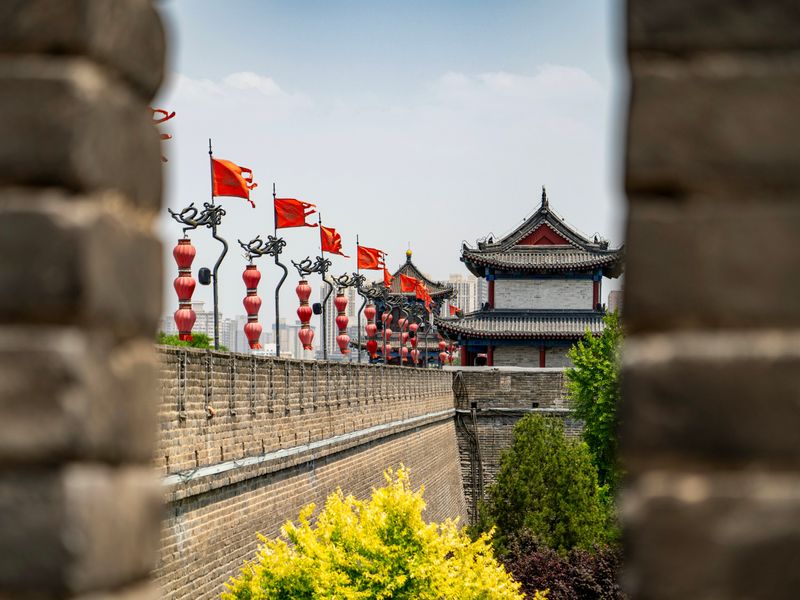 stadsmuur Xi'an China groepsreis simi